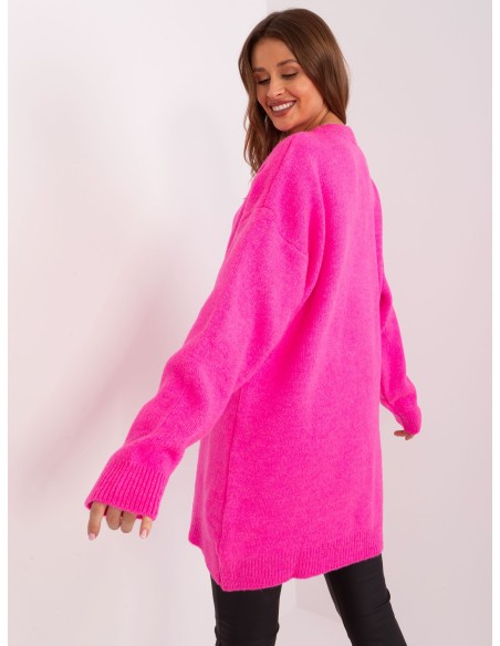 Suknelė-megztukas fluo rožinė