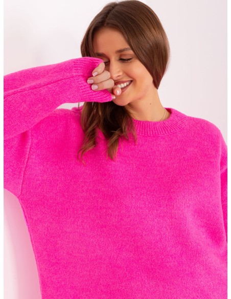 Suknelė-megztukas fluo rožinė