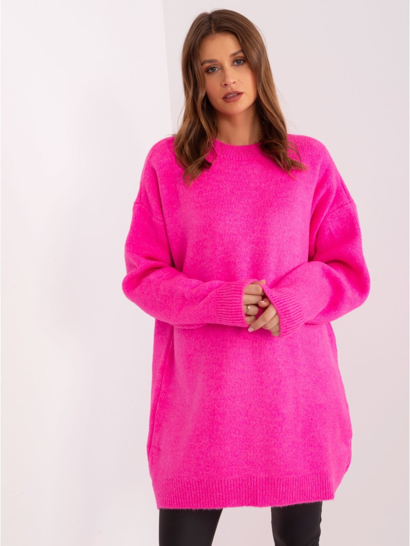 Suknelė-megztukas fluo rožinė