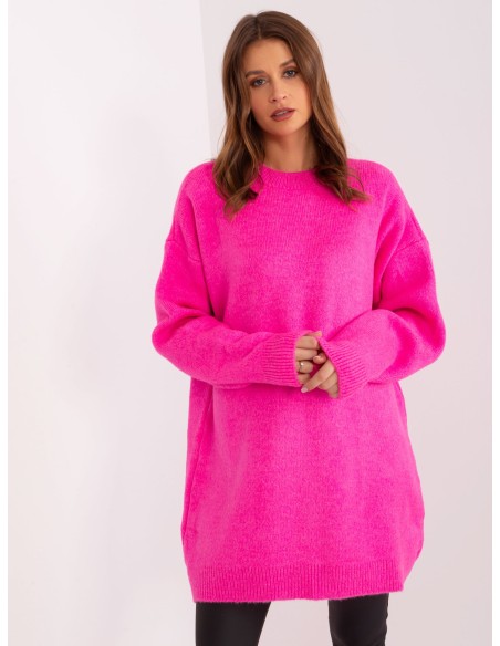 Suknelė-megztukas fluo rožinė