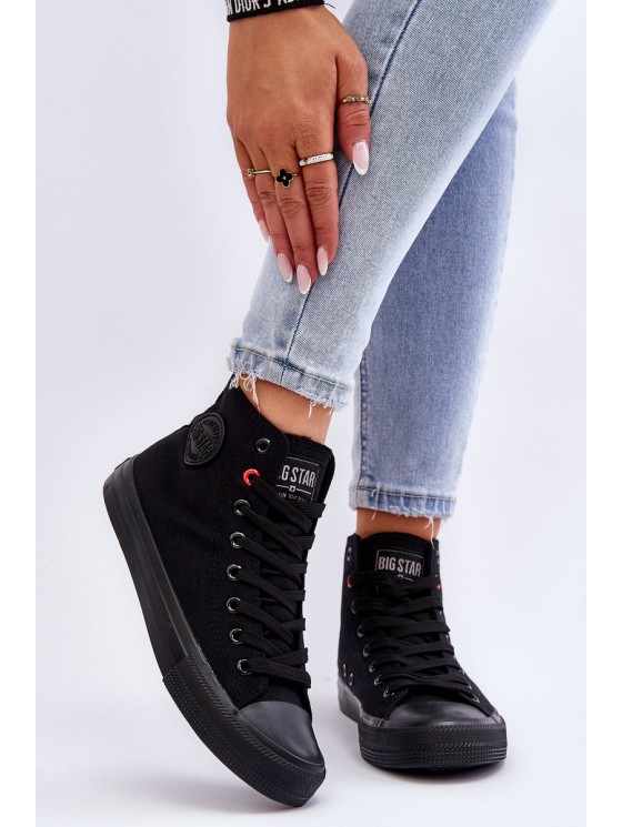 Women's Classic High Sneakers Big Star T274033 Black 2