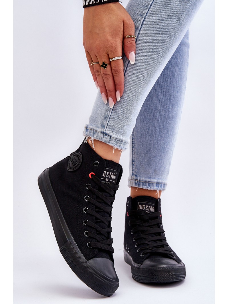 Women's Classic High Sneakers Big Star T274033 Black