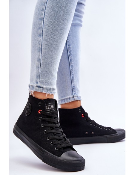 Women's Classic High Sneakers Big Star T274033 Black