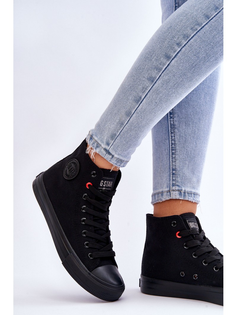 Women's Classic High Sneakers Big Star T274033 Black
