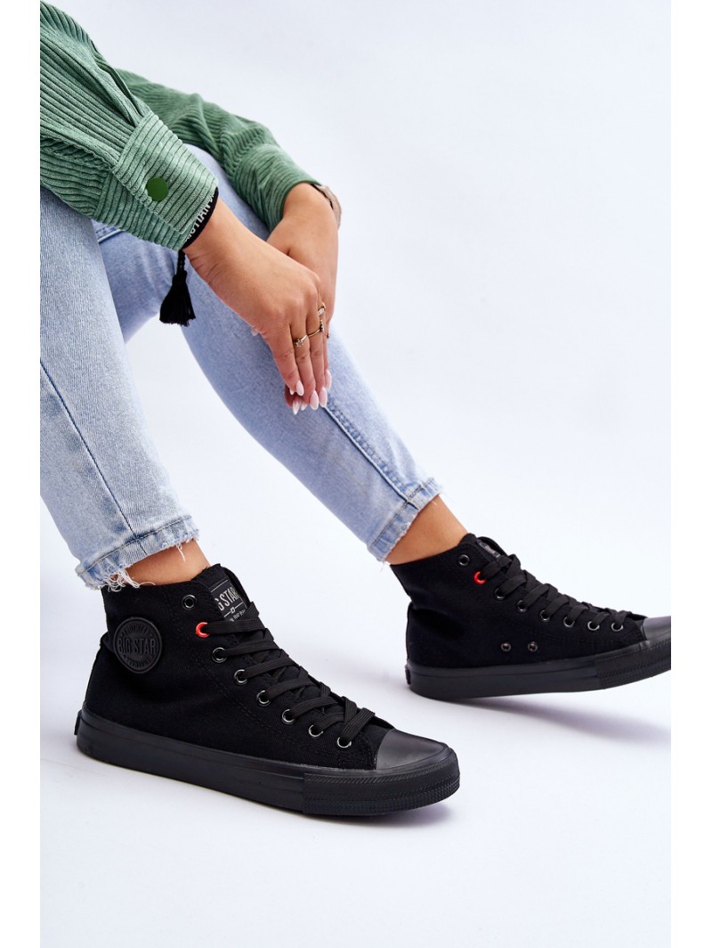 Women's Classic High Sneakers Big Star T274033 Black