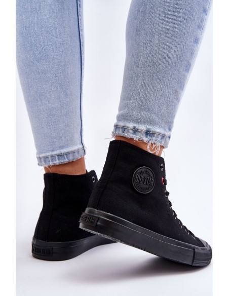Women's Classic High Sneakers Big Star T274033 Black