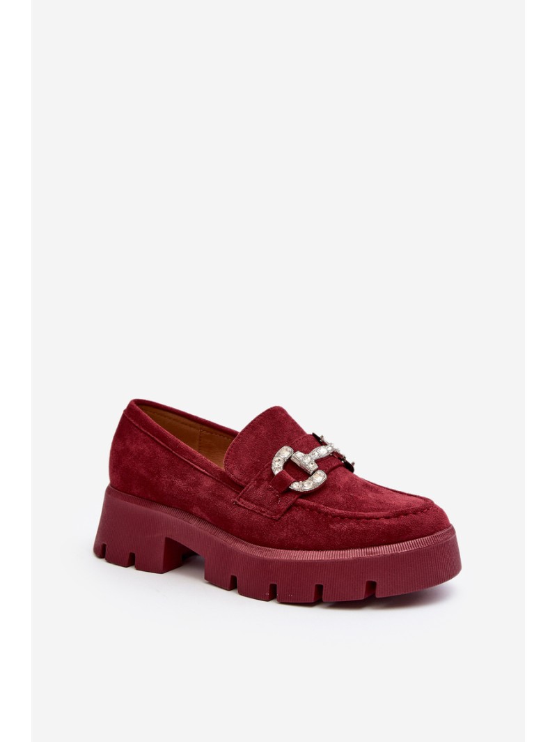 Women's Loafers With Decoration Burgundy Ellise