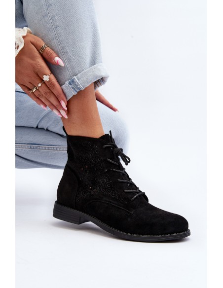 Moteriški batai su raštu juodi