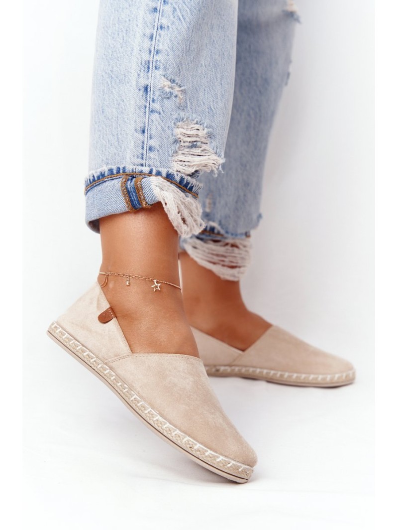 Moteriškos aksominės Espadrilles Beige Vulcano