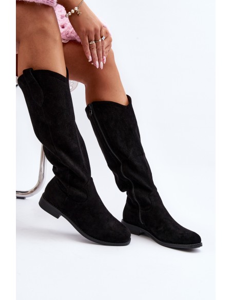 Moteriški juodi suvarstomi batai