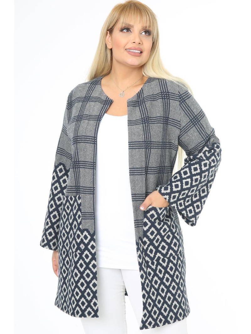 Жаккардовый жакет с карманами