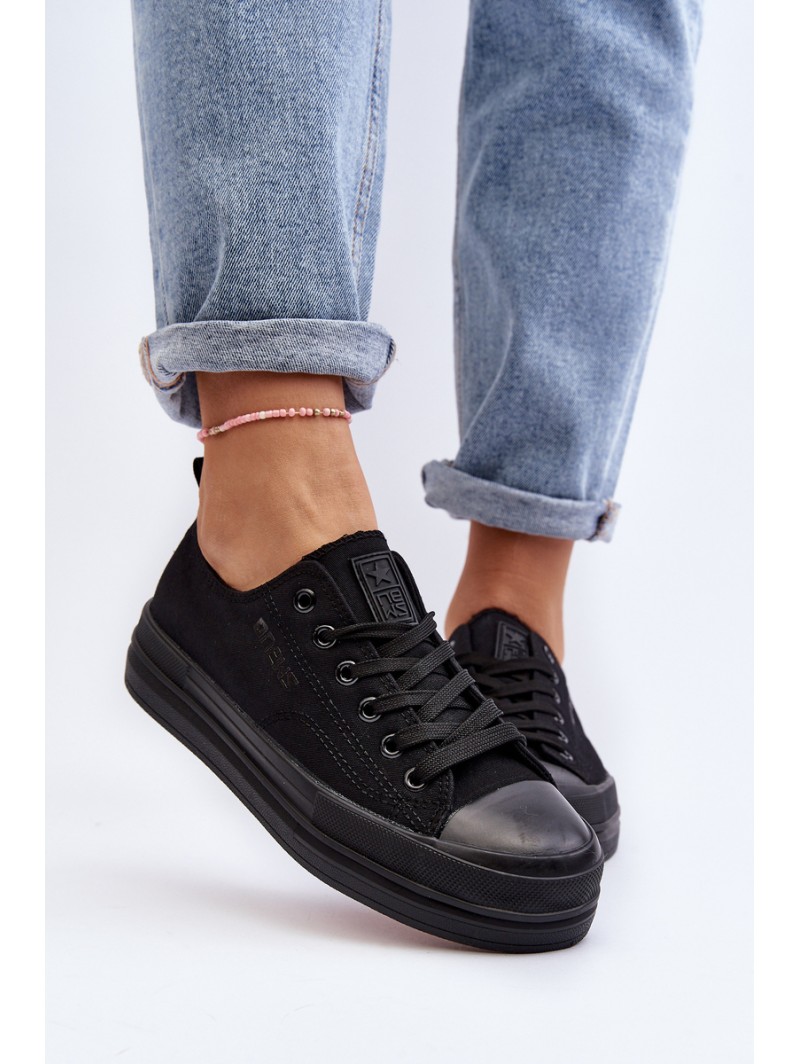 Women's Fabric Sneakers Black Staneva Women's Fabric Sneakers Black Staneva