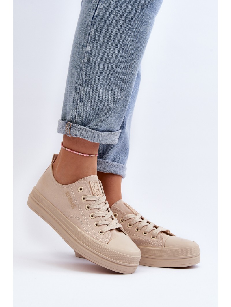 Women's Beige Fabric Sneakers Staneva