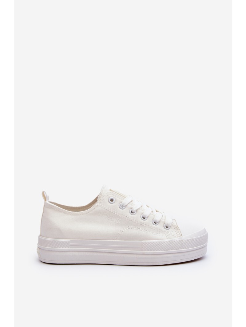 Women's White Fabric Sneakers Staneva