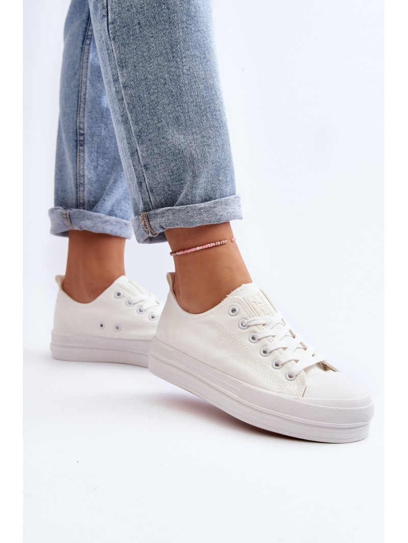 Women's White Fabric Sneakers Staneva Women's White Fabric Sneakers Staneva