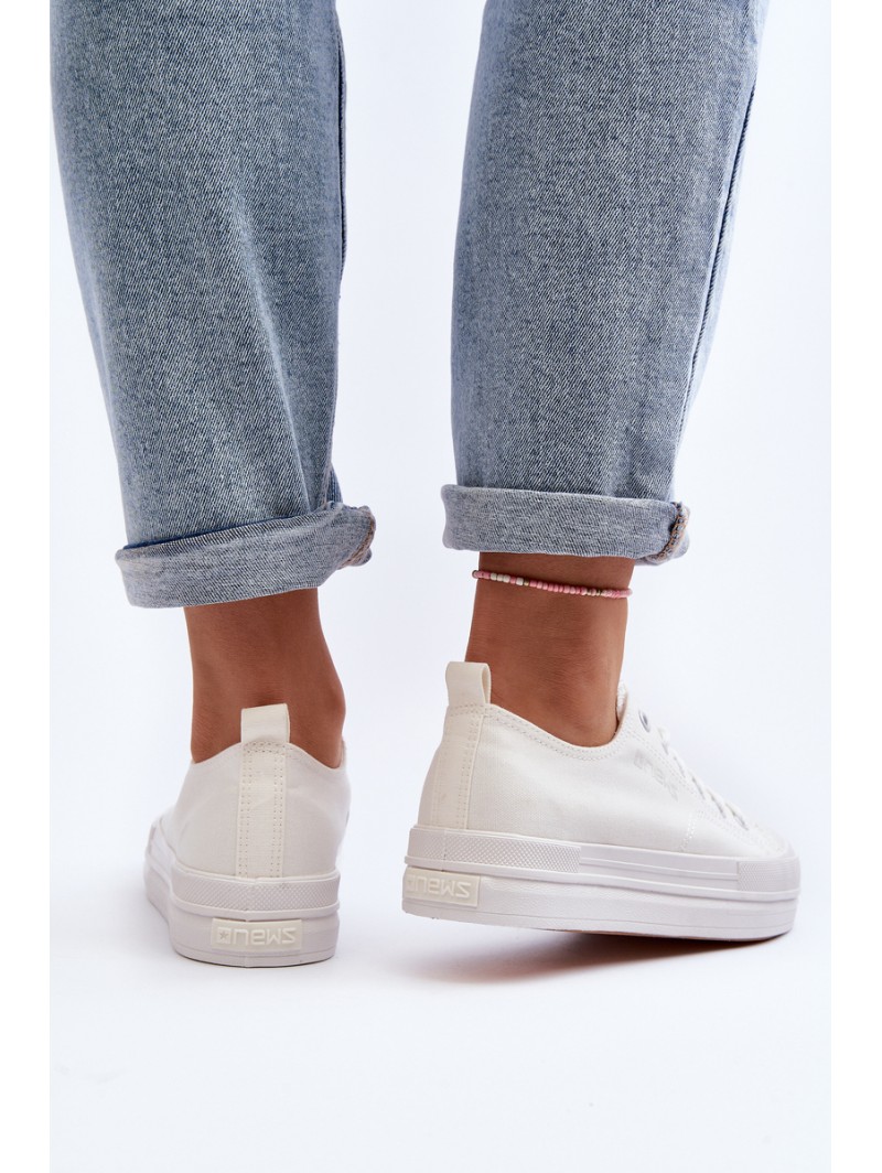 Women's White Fabric Sneakers Staneva Women's White Fabric Sneakers Staneva