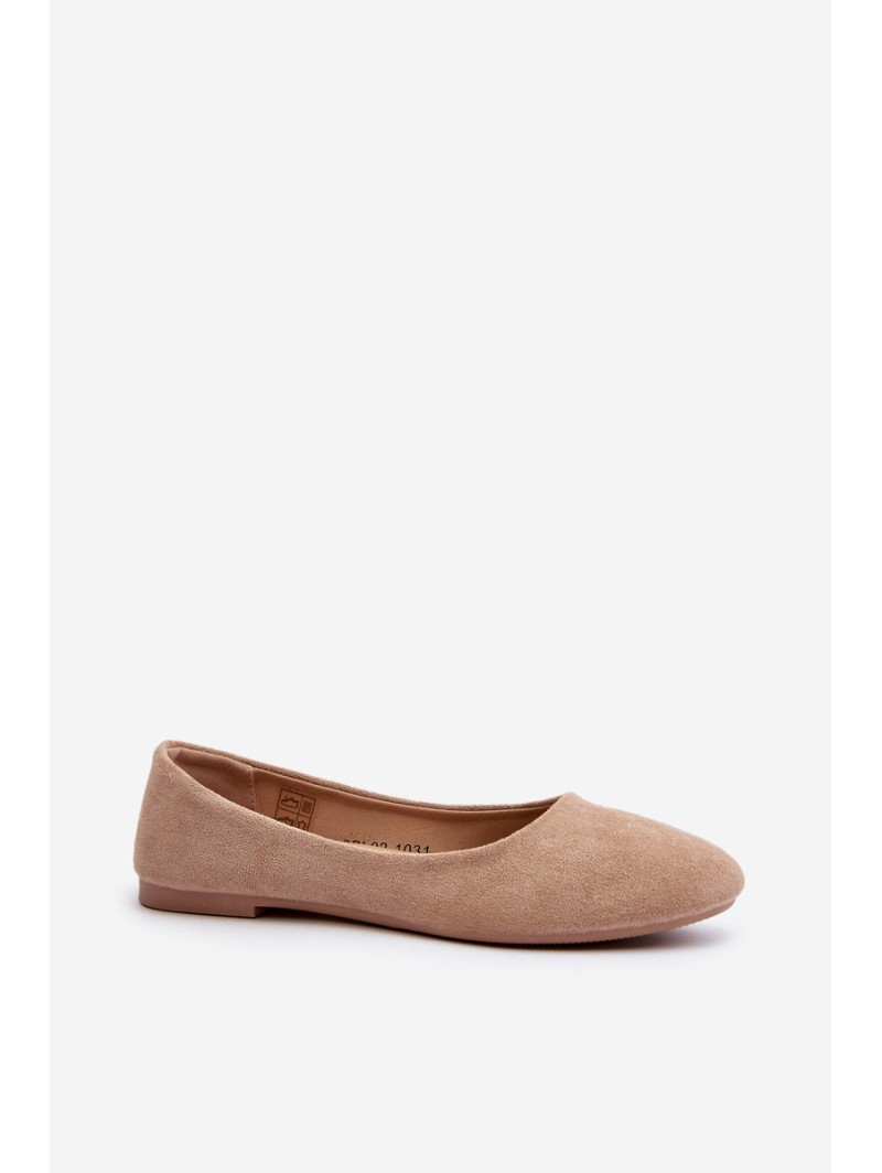 Beige Women's Suede Ballerina Flats Lasota