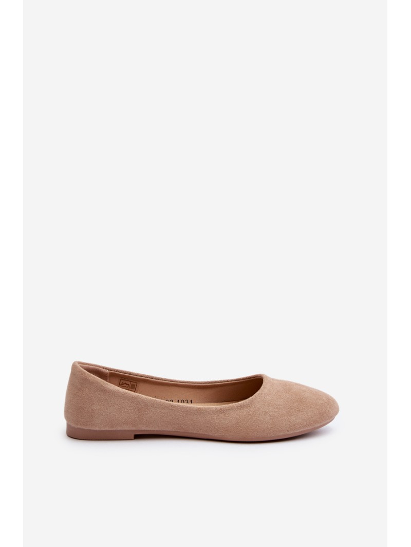 Beige Women's Suede Ballerina Flats Lasota