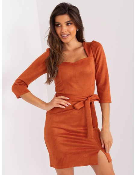 Sukienka-LK-SK-509131.11-ciemny pomarańczowy