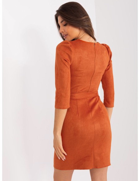 Sukienka-LK-SK-509131.11-ciemny pomarańczowy