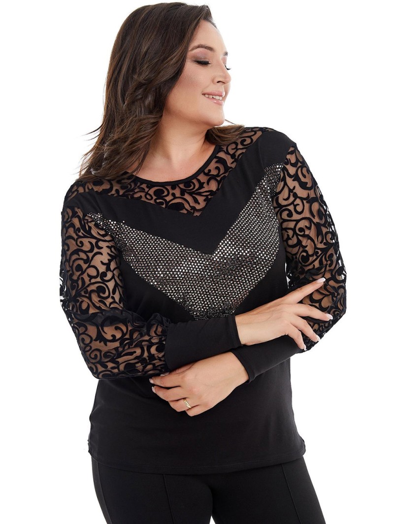 Eleganta melna blūze ar greznām... Eleganta melna blūze ar greznām...