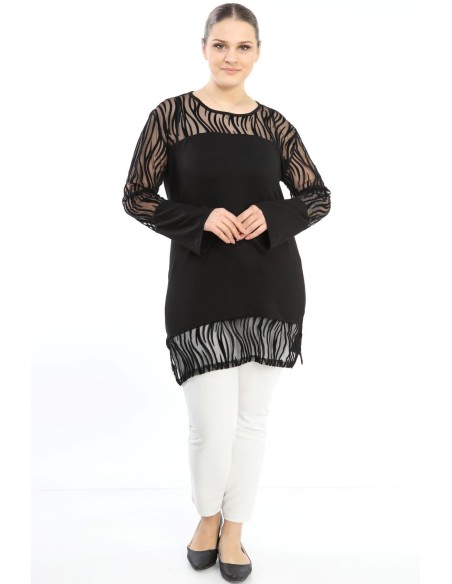 Melna tunika ar mežģīnēm