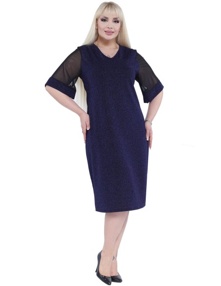 Elegantiška tamsiai mėlyna suknelė