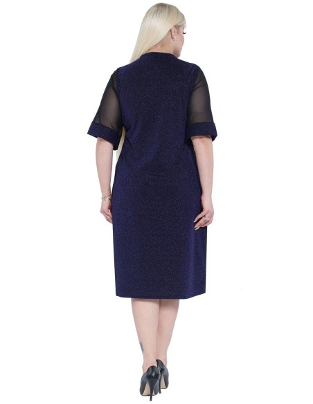 Elegantiška tamsiai mėlyna suknelė