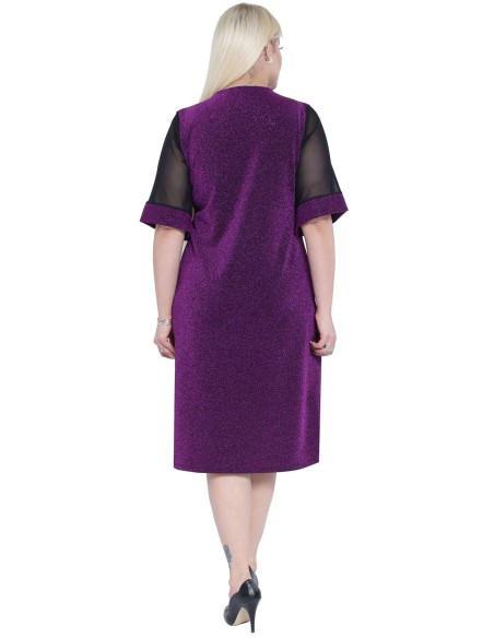 Элегантное фиолетовое платье