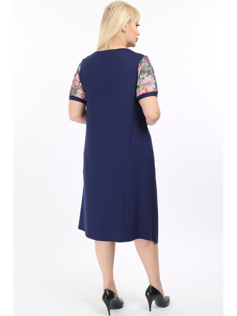 Viskozės suknelė trumpomis rankovėmis