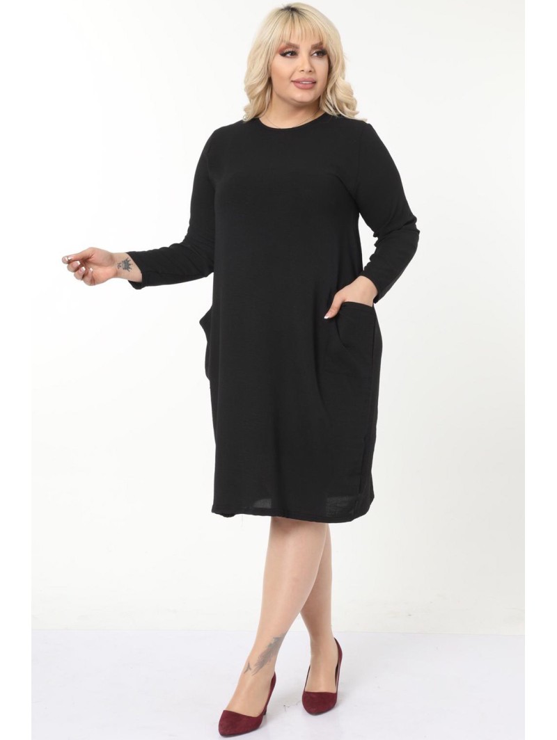 Черное платье с карманами Черное платье с карманами