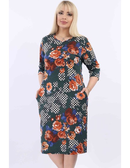 Puķu kleita ar kabatām