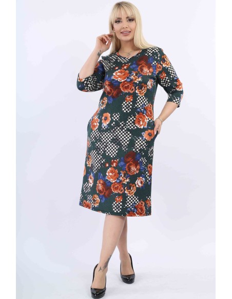 Цветочное платье с карманами