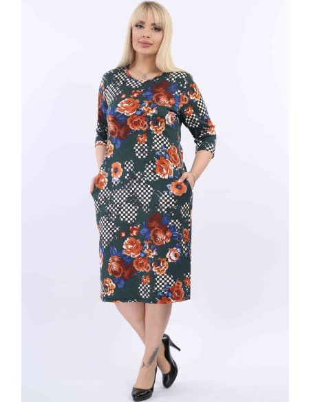 Puķu kleita ar kabatām