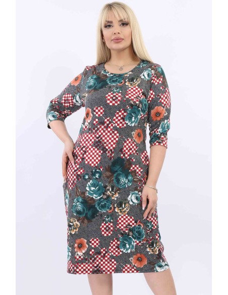 Цветочное платье с карманами