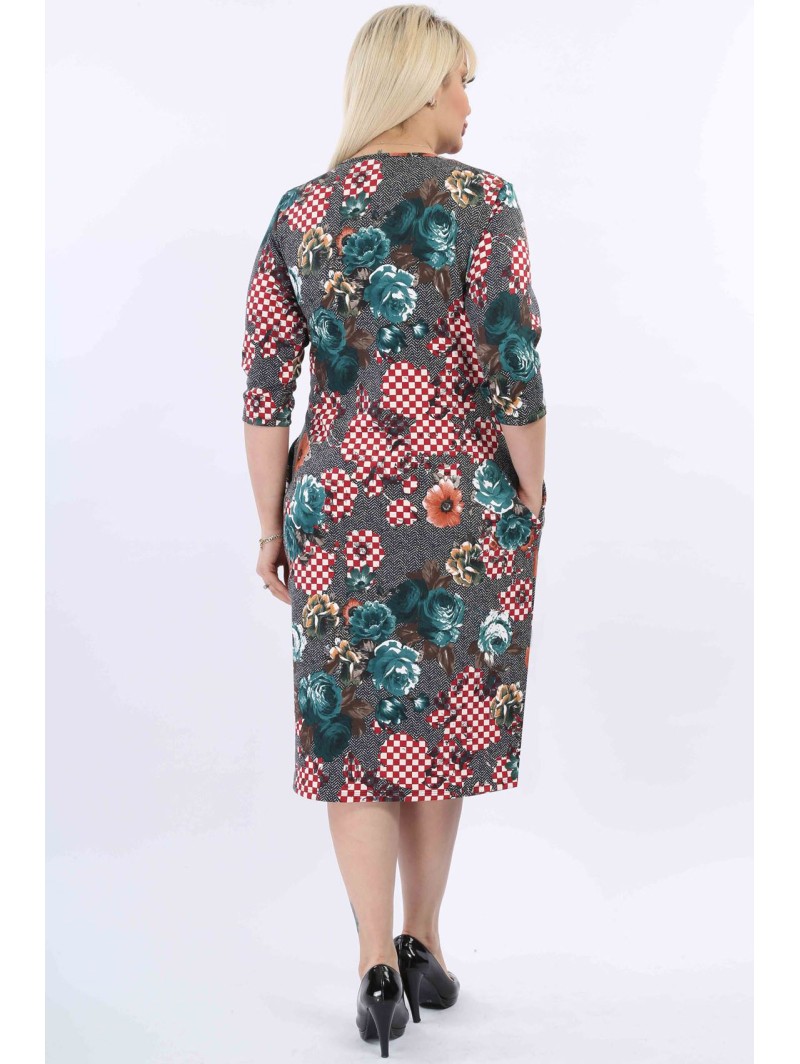 Gėlėta suknelė su kišenėmis Gėlėta suknelė su kišenėmis