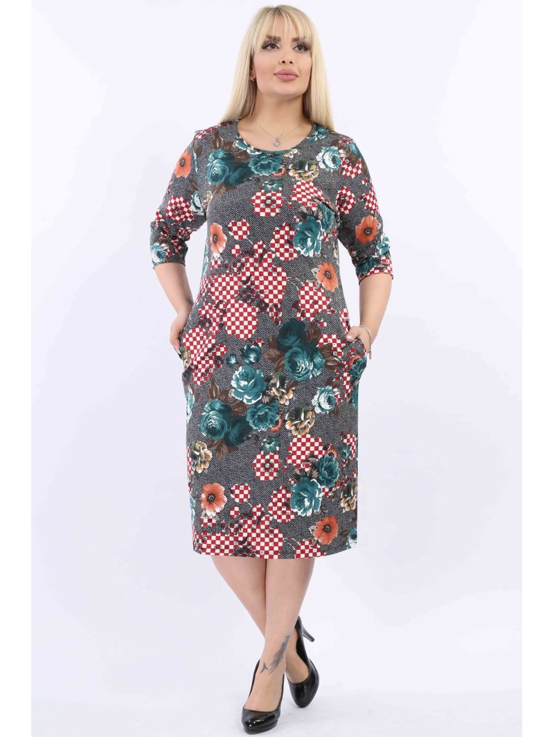 Puķu kleita ar kabatām Puķu kleita ar kabatām