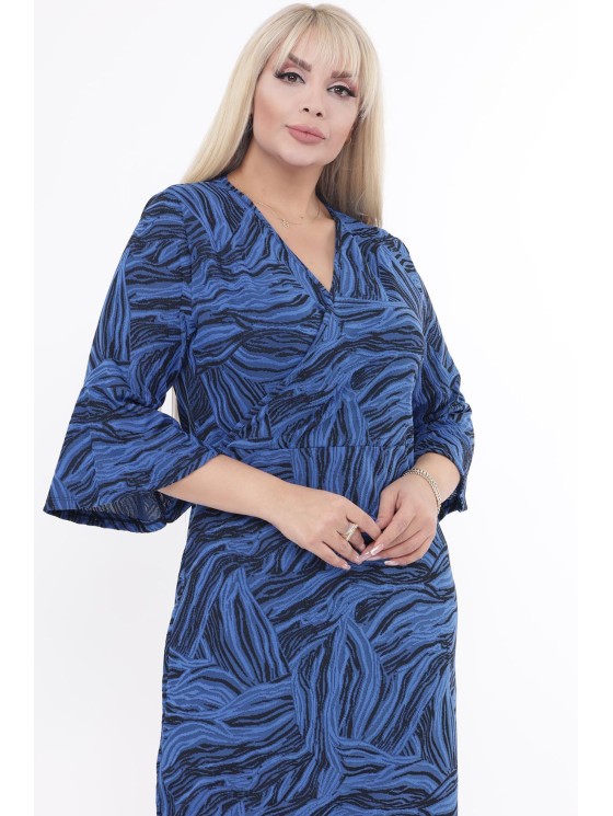 Синее платье с узором 2