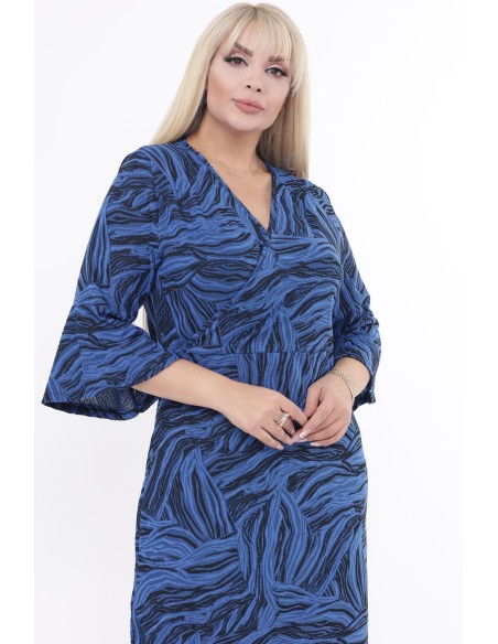 Sinise mustriga kleit