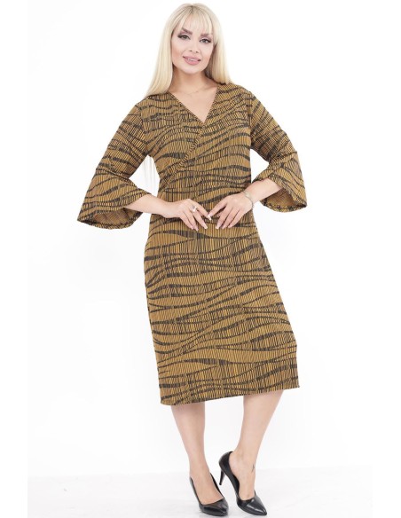 Rakstaina dzeltena kleita