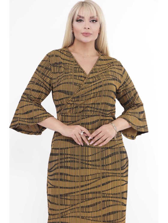 Mustriline kollane kleit 2