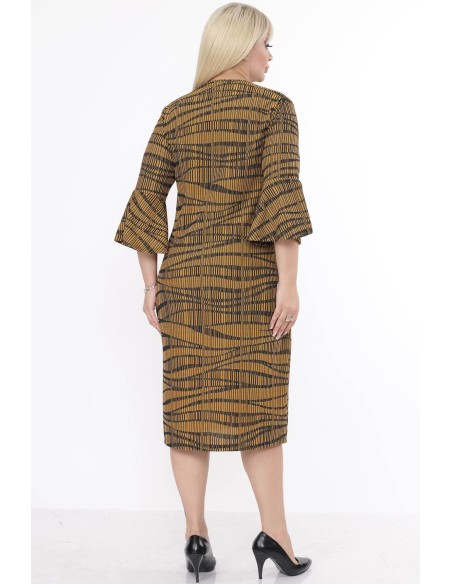 Rakstaina dzeltena kleita