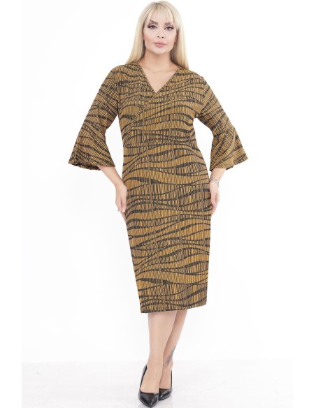 Rakstaina dzeltena kleita