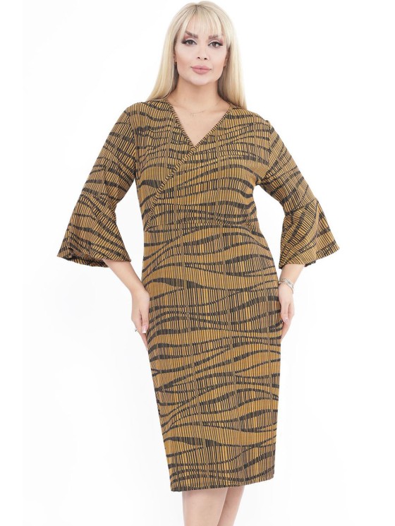 Mustriline kollane kleit