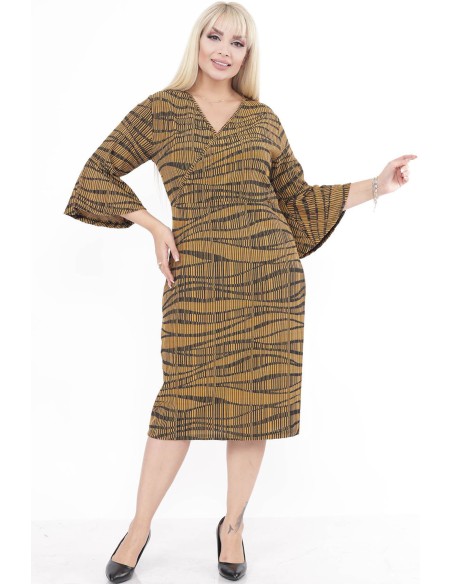 Mustriline kollane kleit