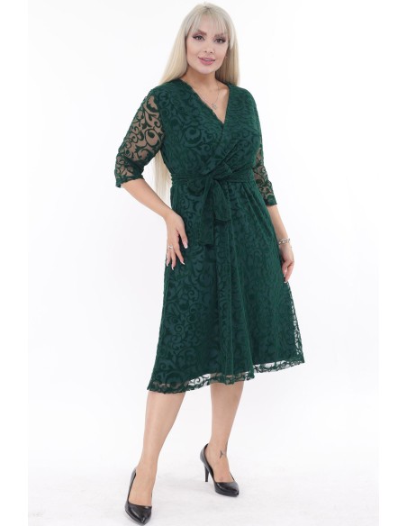 Roheline kaelusega kleit