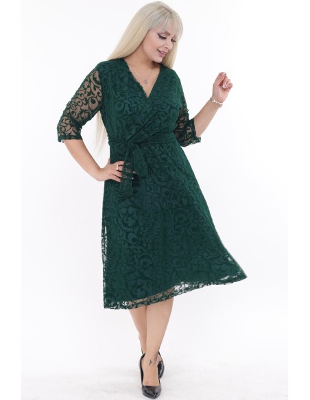 Roheline kaelusega kleit