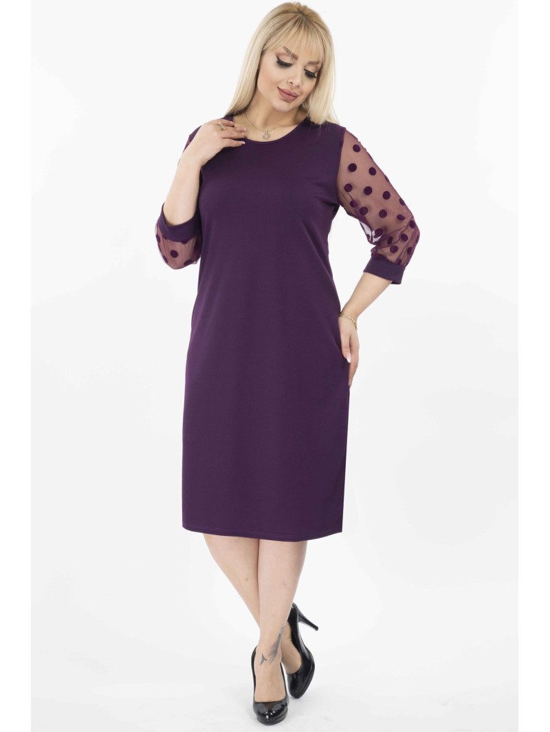 Violetinė suknelė su rutuliukais Violetinė suknelė su rutuliukais