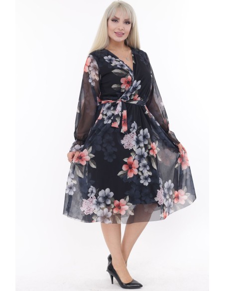 Цветочное платье с ремешком