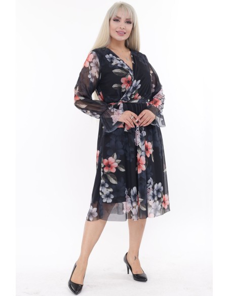 Цветочное платье с ремешком